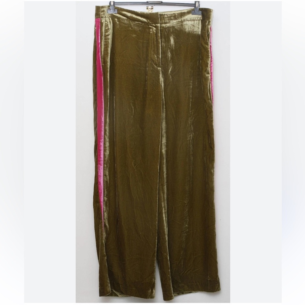 Boden Westbourne Velvet Trousers Relaxed Wide Leg High Rise Groovy US 6R Rare - Picture 2 of 9
